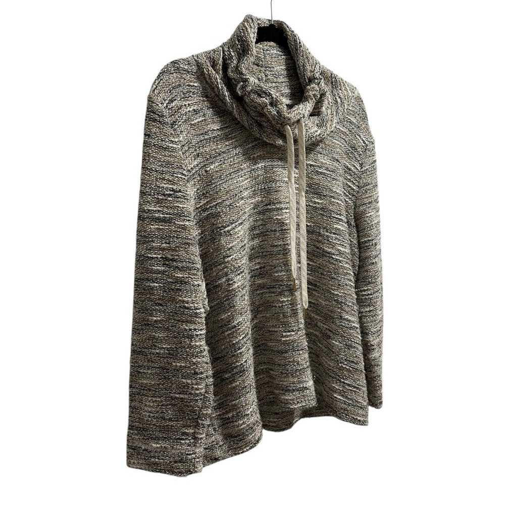 Ruby Rd. metallic boxy cowl neck beachy coastal cozy spring summer sweater - Picture 5 of 11
